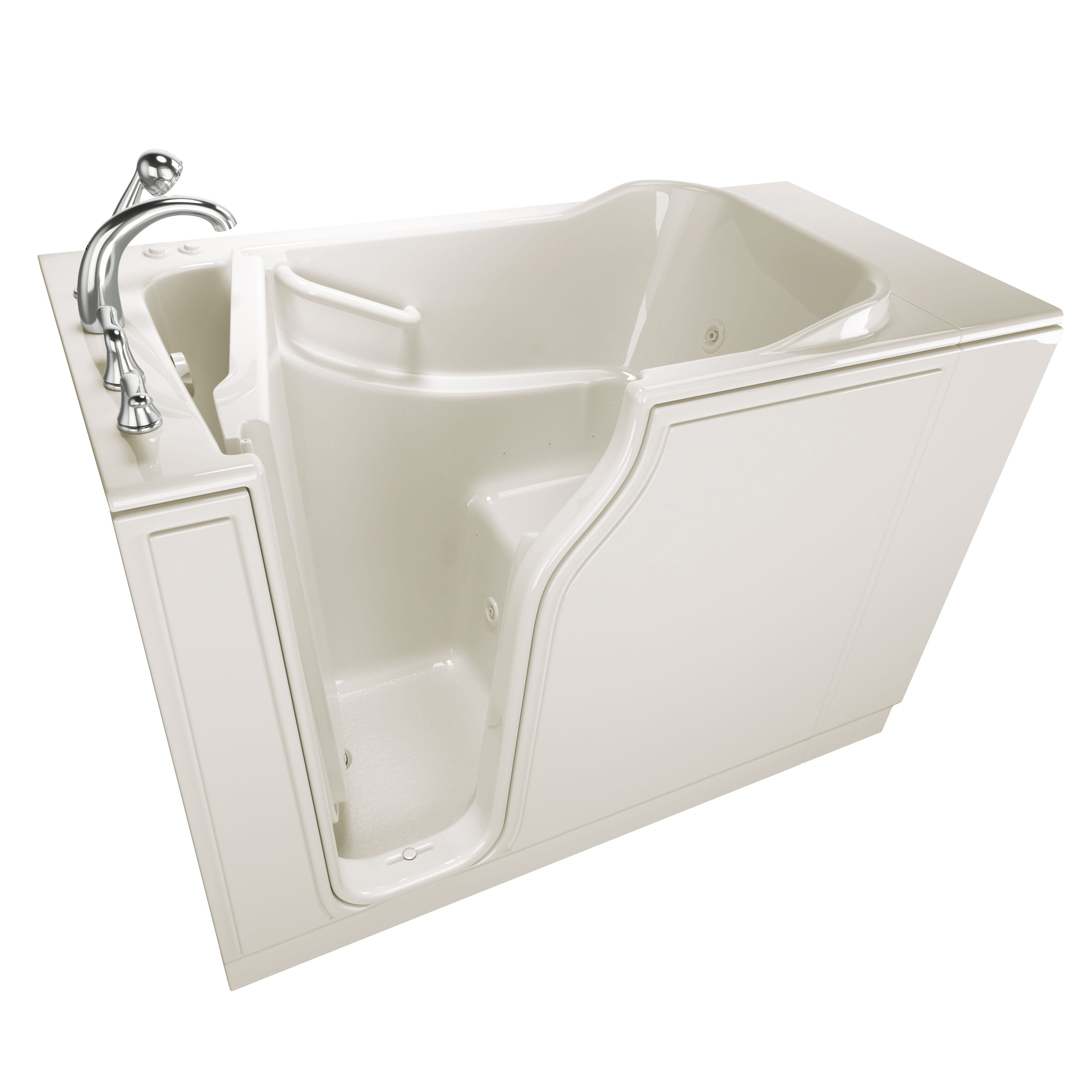 Gelcoat Entry Series 52 x 30-Inch Walk-In Tub With Combination Air Spa and Whirlpool Systems – Left-Hand Drain With Faucet